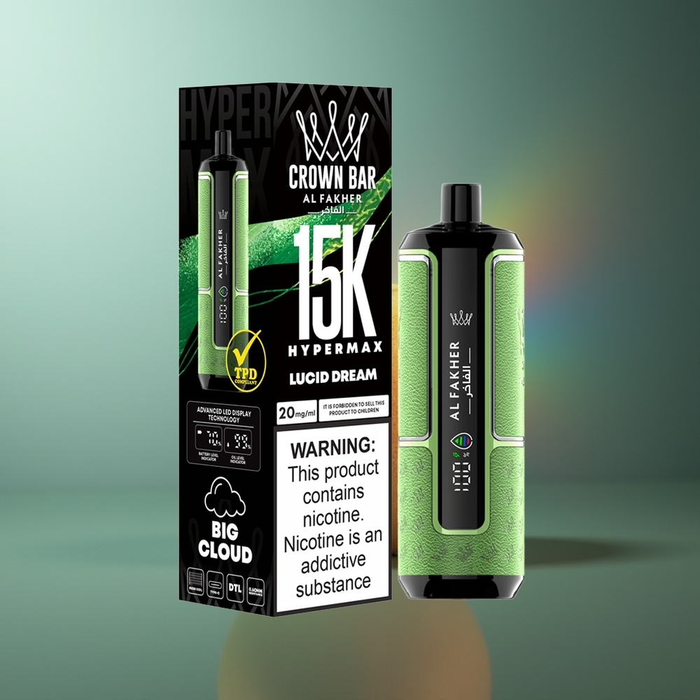 Wholesale Lithuania Al Fakher Crown Bar 15K Hypermax 600mAh 22ml Lucid Dream (Lucidus Sapnas)
