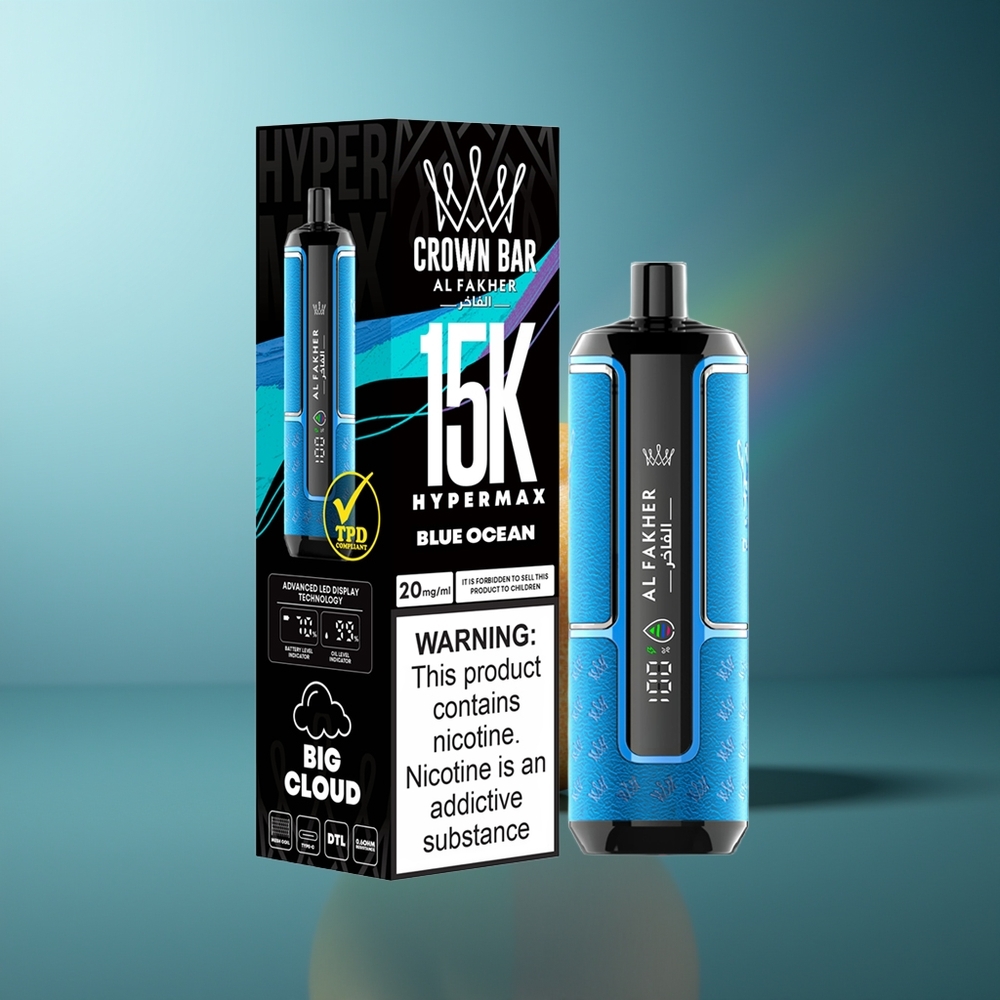 Wholesale Lithuania Al Fakher Crown Bar 15K Mėlynasis Vandenynas 600mAh 22ml