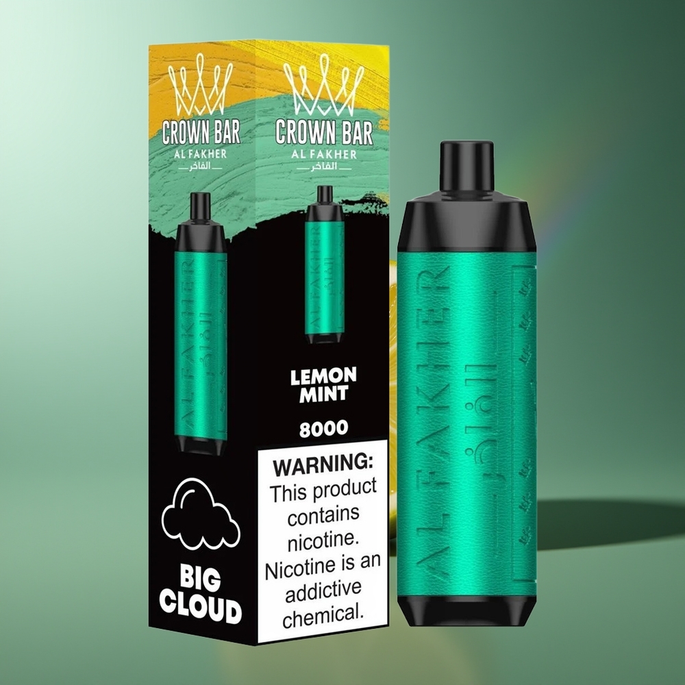 Wholesale Lithuania Al Fakher Crown Bar 8000 Citrina Mėta USB Type-C 18ml
