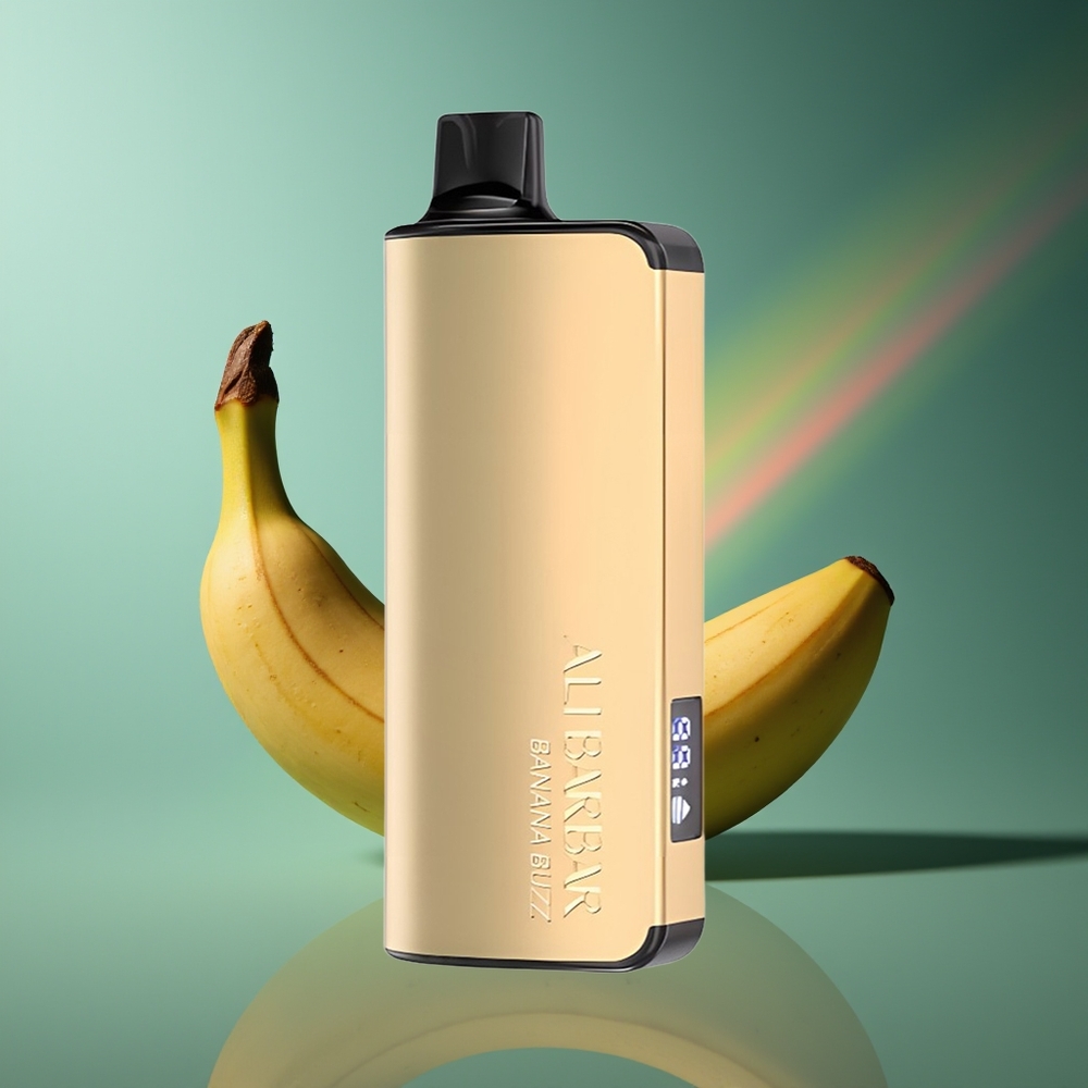 Wholesale Lithuania Alibarbar Ingot 9000 Puffs Bananų Buzz 22ml LED Display