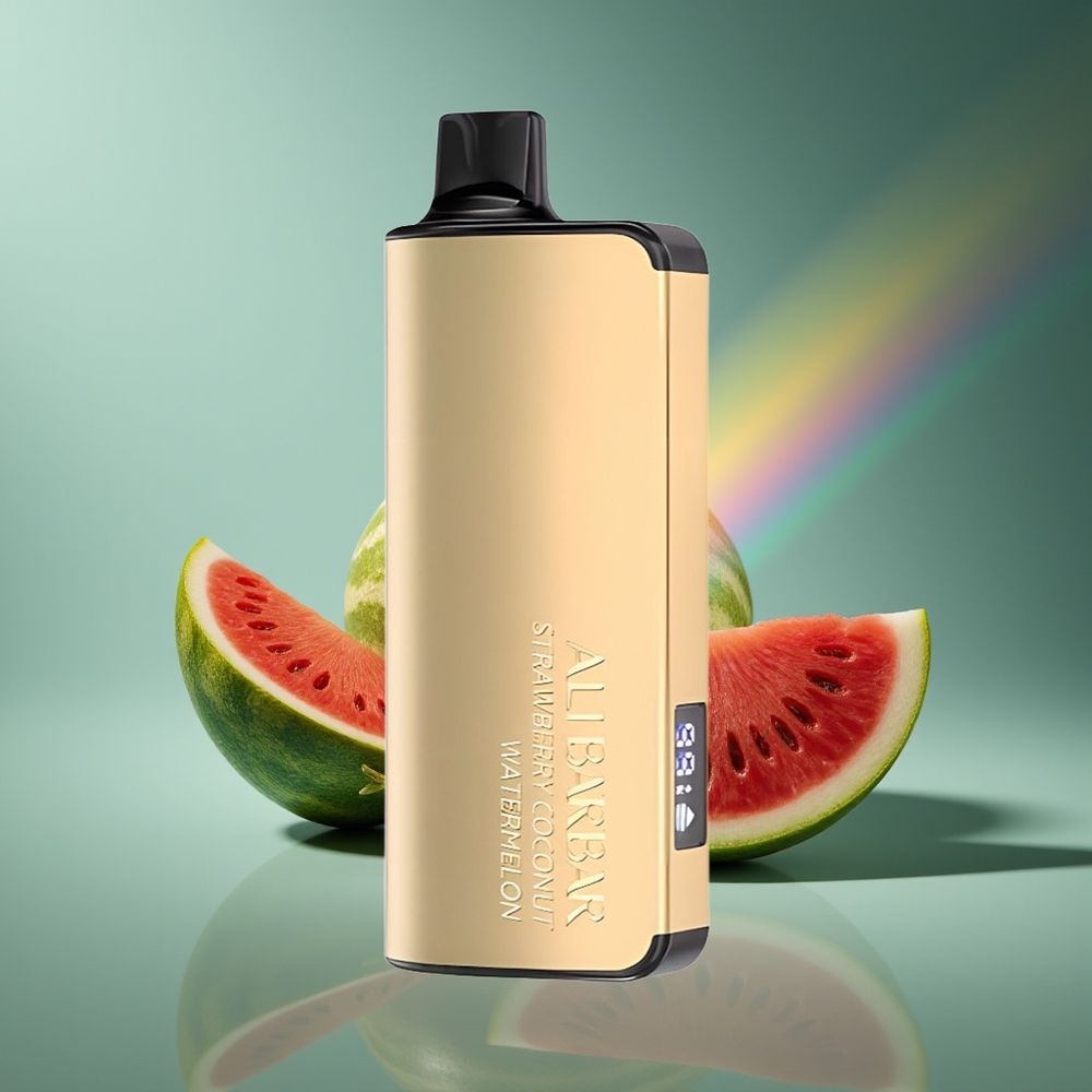 Wholesale Lithuania Alibarbar Ingot 9000 Puffs Braškės Kokoso Arbūzas LED Display 2350mAh