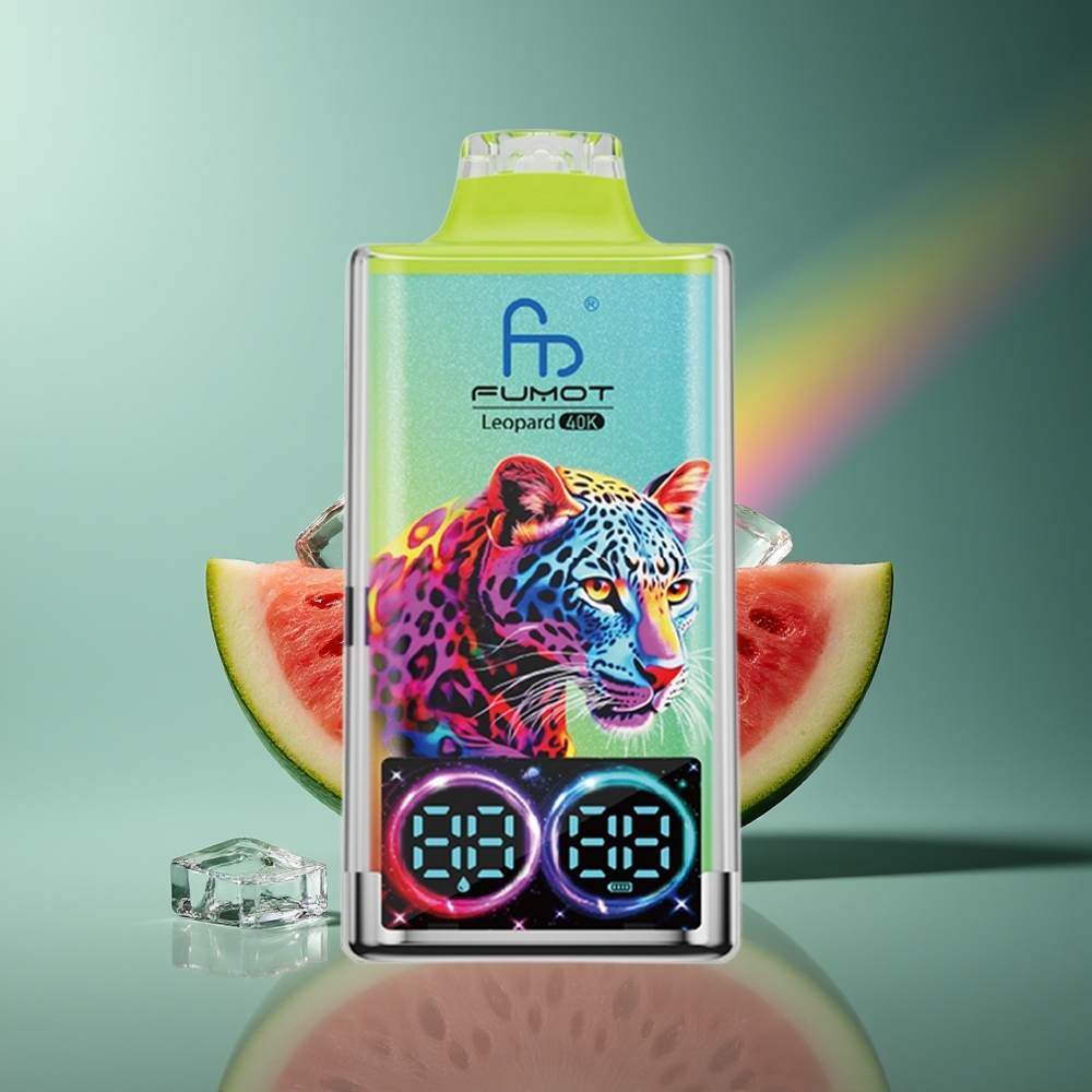 Wholesale Lithuania Fumot Leopard 40K Arbūzas Ledas Vienkartinės Elektroninės Cigaretės 5% Nicotine 700mAh Battery