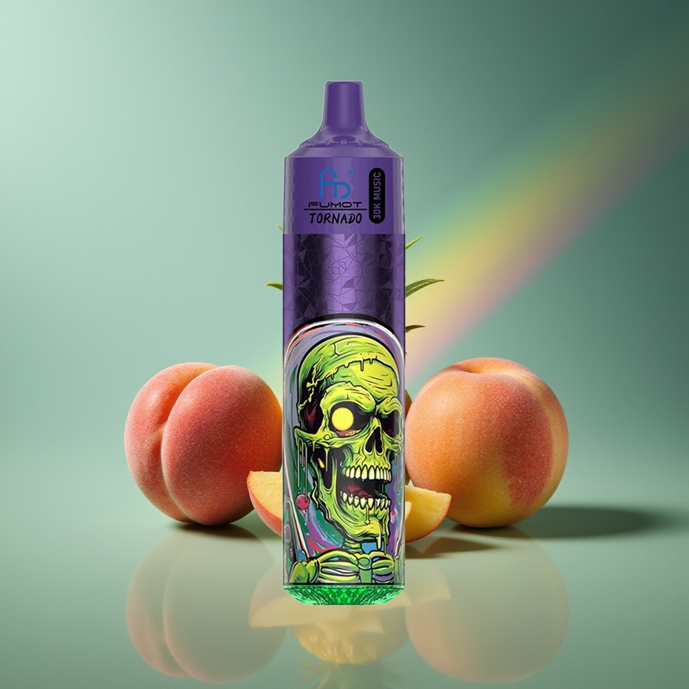 Wholesale Lithuania Fumot RandM Tornado 30000 Pūslių Persikas Mango Ananasas 30mL LED