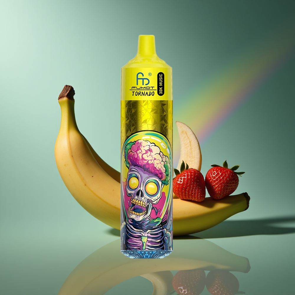 Wholesale Lithuania Fumot RandM Tornado 30000 Puffs Bananų Braškių 30mL 600mAh