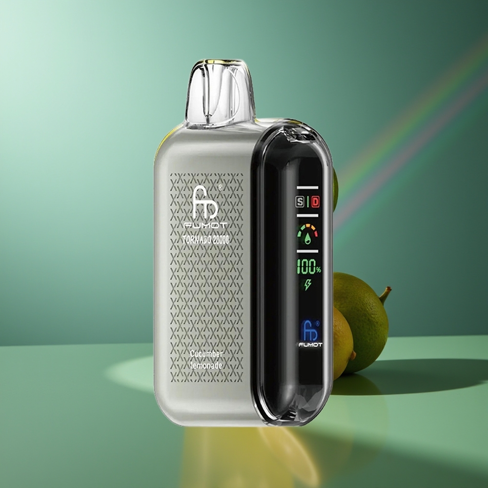 Wholesale Lithuania Fumot Tornado 20000 Puffs Agurkų Citrinų Gėrimas Dual Mesh Coil Smart Display