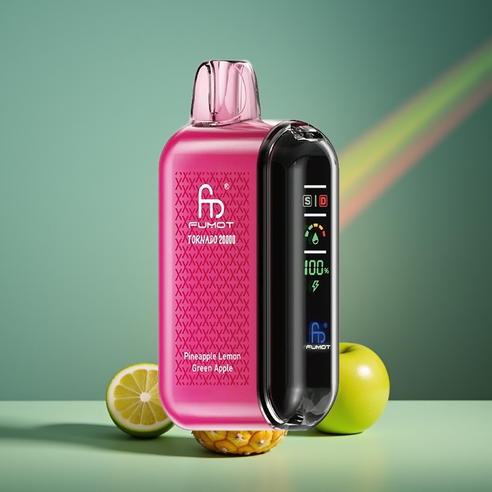 Wholesale Lithuania Fumot Tornado 20000 Puffs Ananasas Citrina Žalia Ožuoga 20ml Smart Display