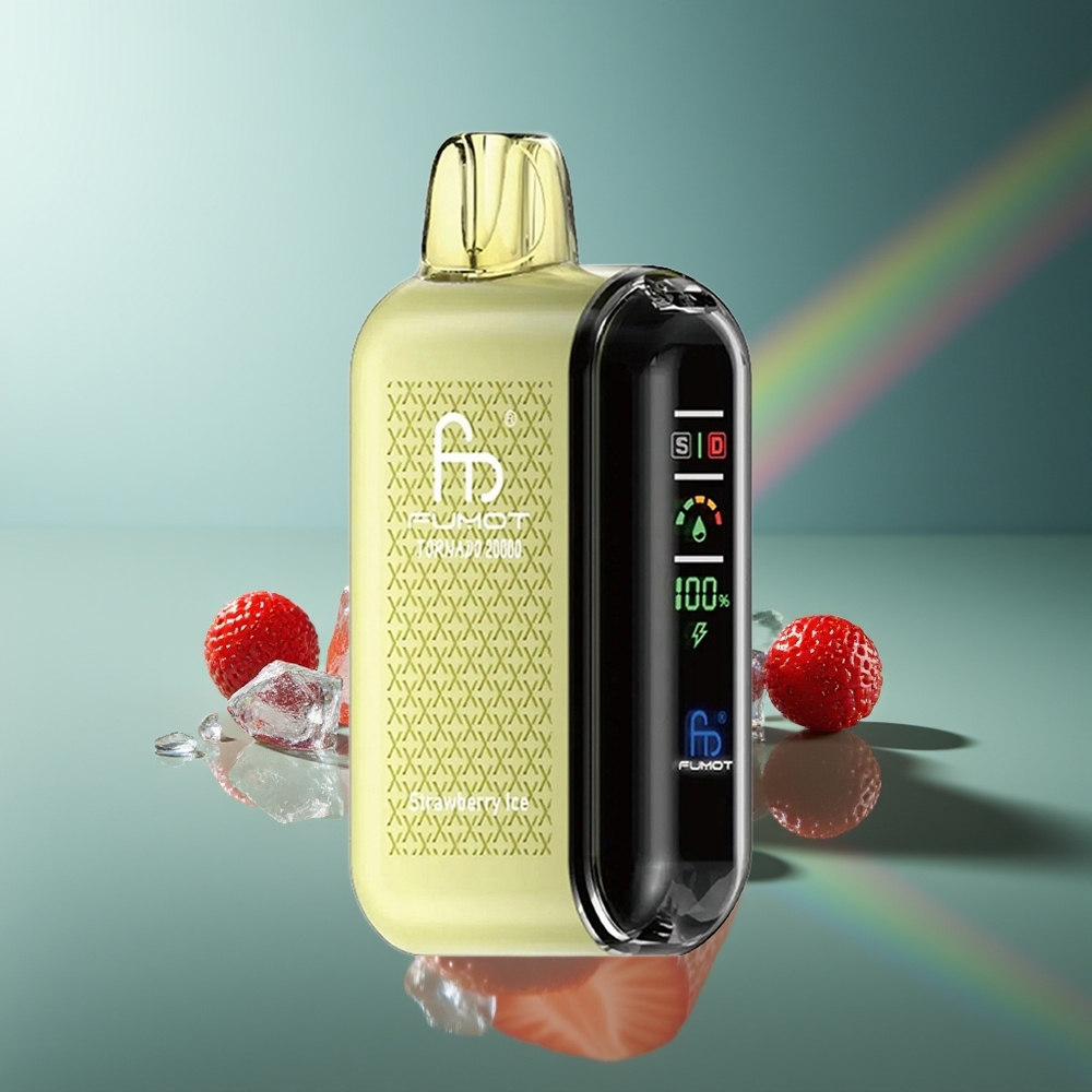Wholesale Lithuania Fumot Tornado 20000 Puffs Braškių Ledas Dual Mesh Coil Smart Display