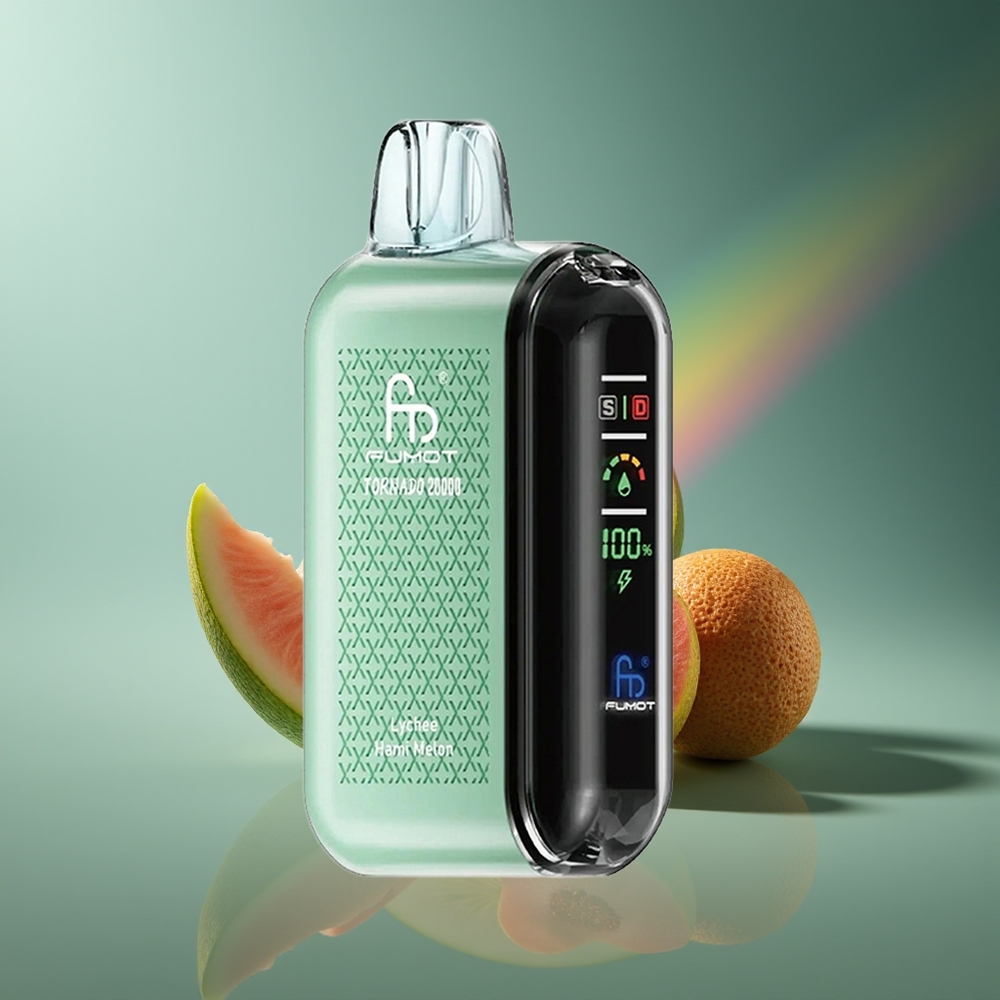Wholesale Lithuania Fumot Tornado 20000 Puffs Dual Mesh Coil Lyčiai Hami Melonas Smart Display