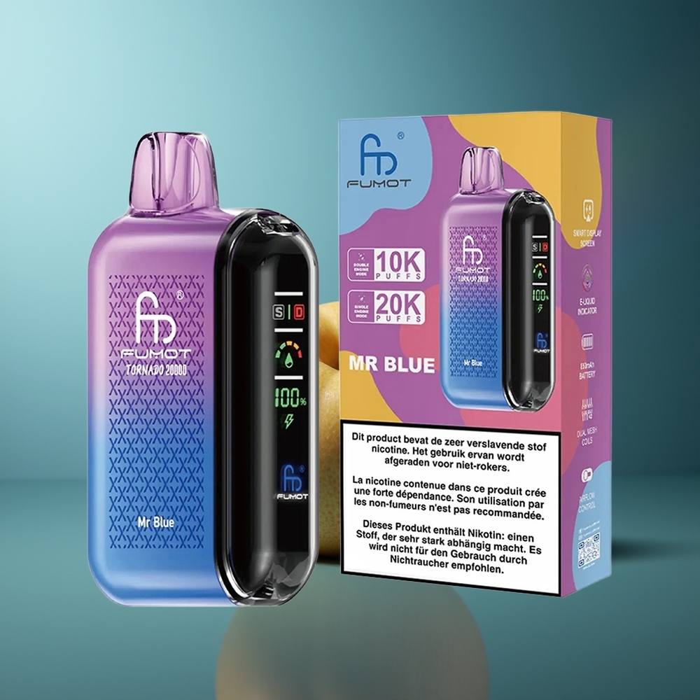 Wholesale Lithuania Fumot Tornado 20000 Puffs Dviguba Tinklelio Ritė Mėlynasis