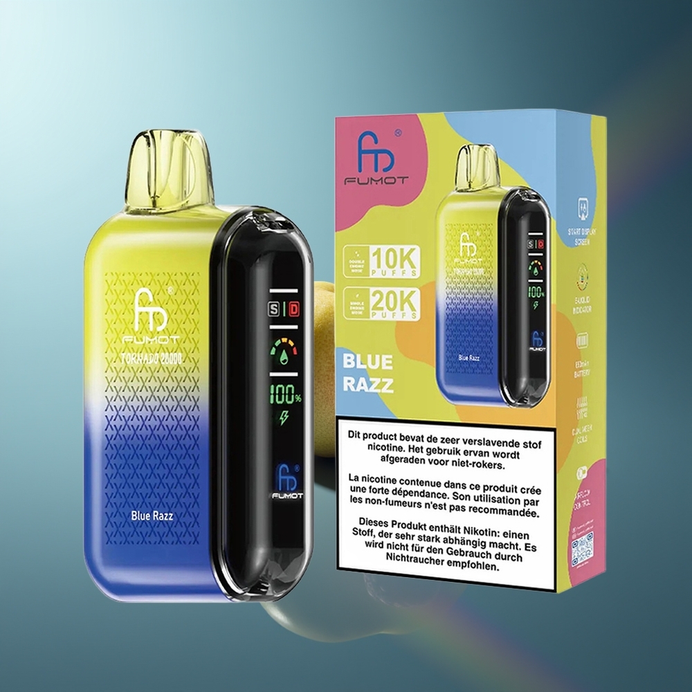 Wholesale Lithuania Fumot Tornado 20000 Puffs Dvigubas Tinklelis Mėlynasis Avietė