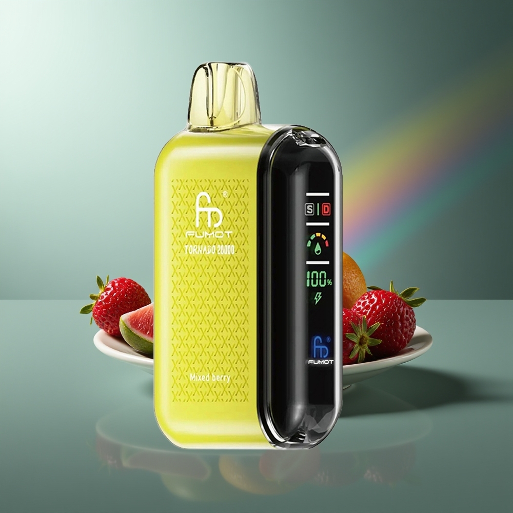 Wholesale Lithuania Fumot Tornado 20000 Puffs Mišrios Uogos Dual Mesh Coil Smart Display