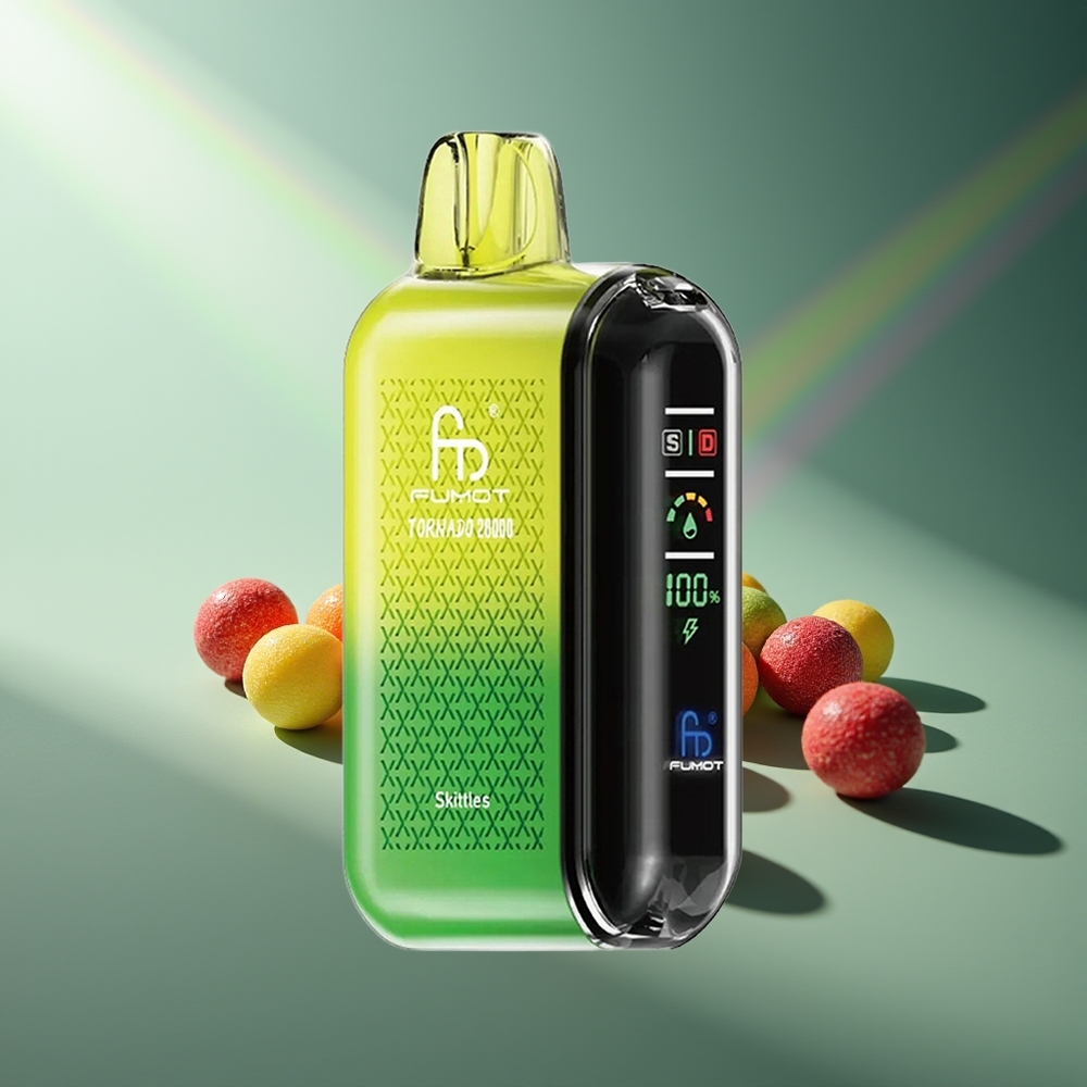 Wholesale Lithuania Fumot Tornado 20000 Puffs Skittles Dual Mesh Coil Smart Display