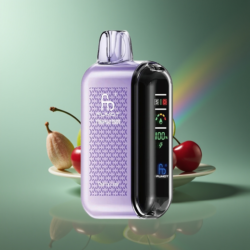 Wholesale Lithuania Fumot Tornado 20000 Puffs Vyšnių Citrina Dual Mesh Coil Smart Display
