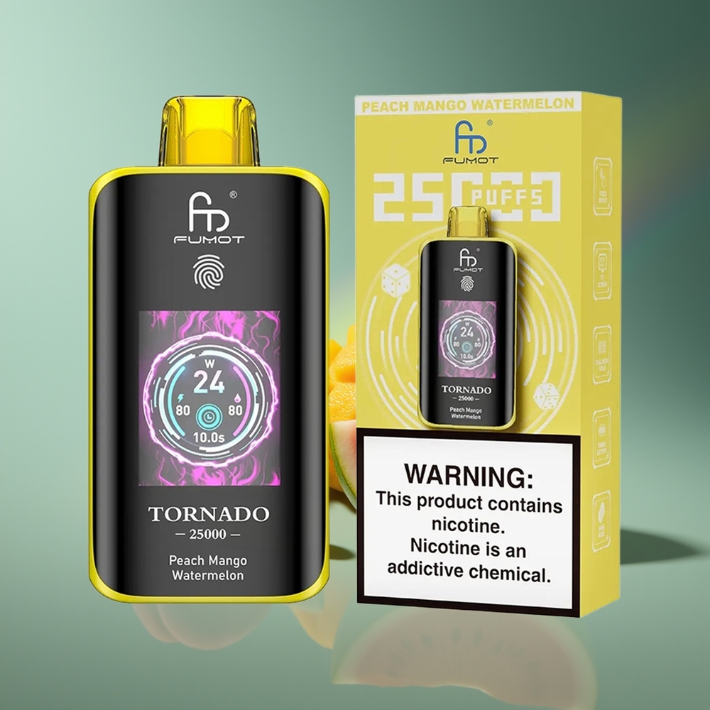Wholesale Lithuania Fumot Tornado 25000 Pūsų Persikas Mango Arbūzas 700mAh 20ml