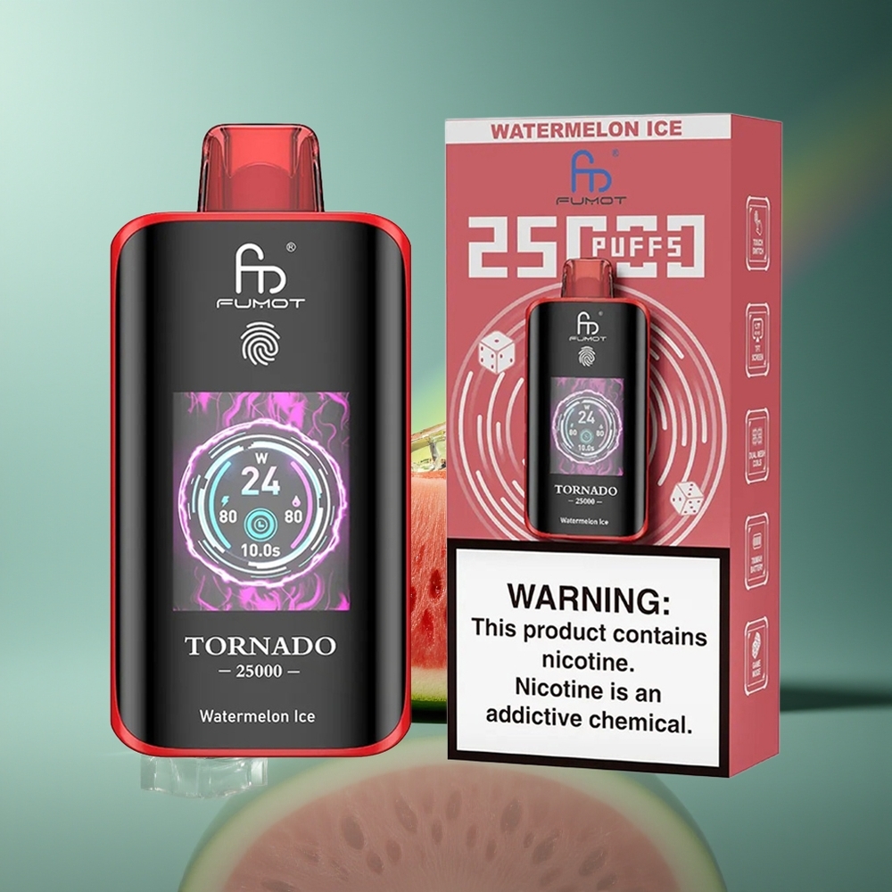 Wholesale Lithuania Fumot Tornado 25000 Puffs 700mAh Type-C Arbūzas Ledas