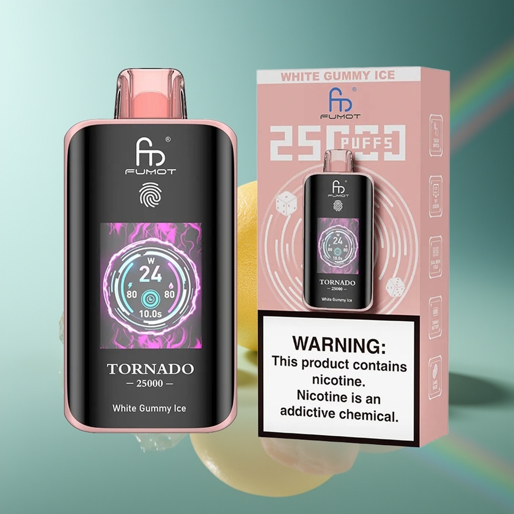 Wholesale Lithuania Fumot Tornado 25000 Puffs Baltoji Guminukų Ledas 700mAh 20ml