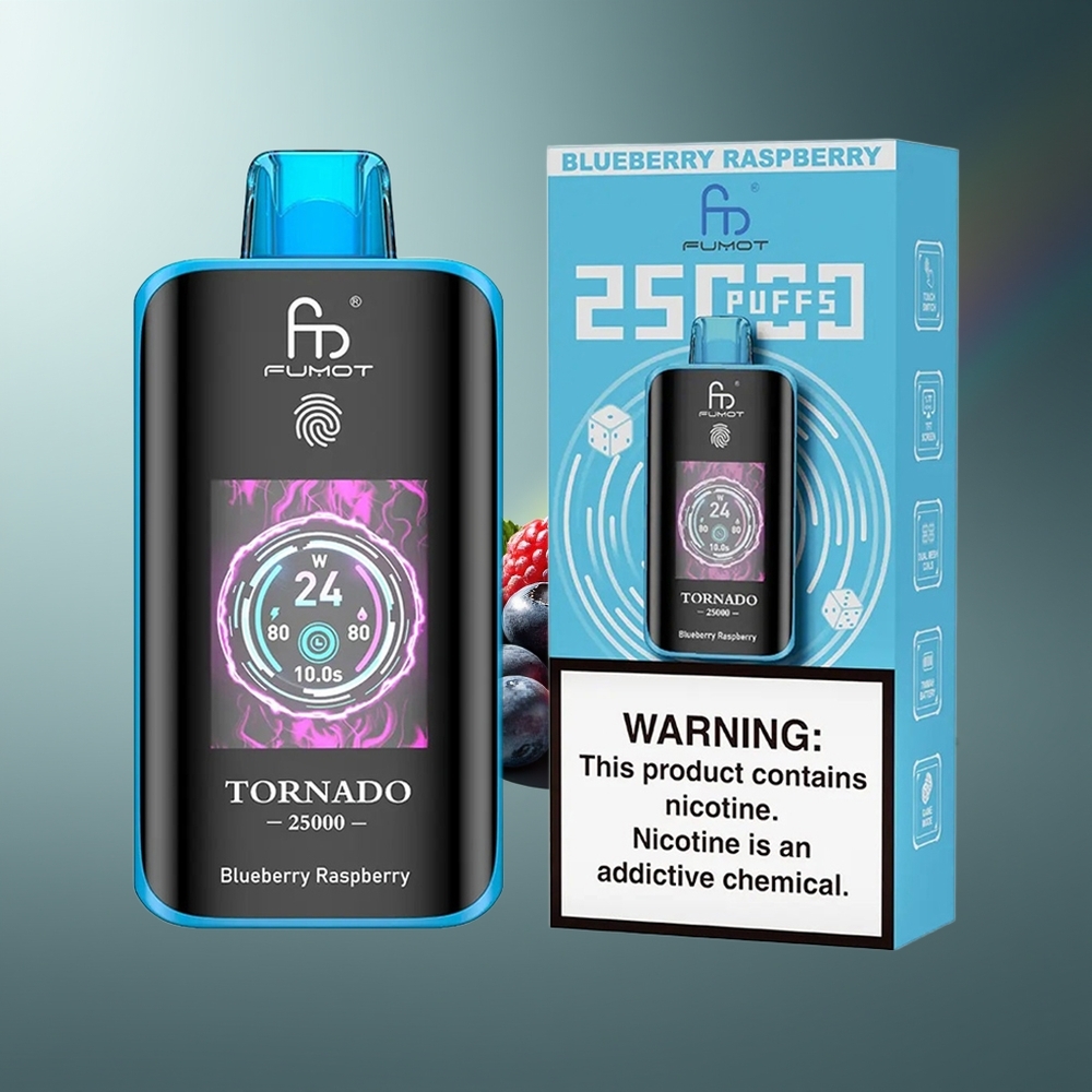 Wholesale Lithuania Fumot Tornado 25000 Puffs Mėlynųjų Gervuogių Aviečių 20ml 700mAh