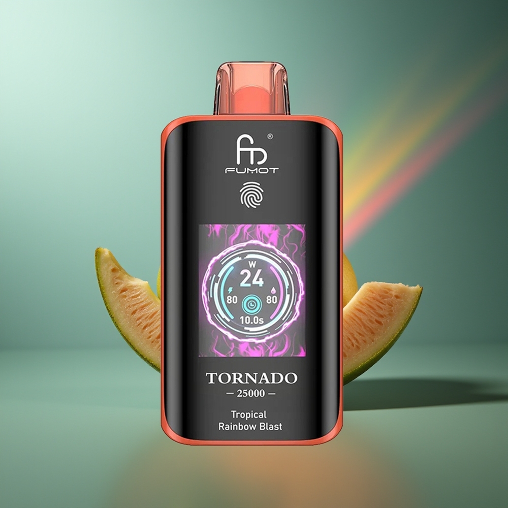 Wholesale Lithuania Fumot Tornado 25000 Puffs Tropinė Vaivorykštės Eksplozija 20ml 5% Nicotine