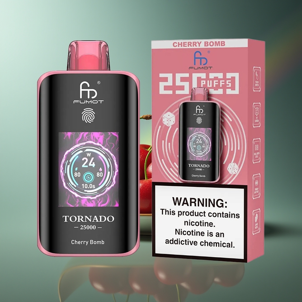 Wholesale Lithuania Fumot Tornado 25000 Puffs Vyšnių Bomba 20ml 700mAh