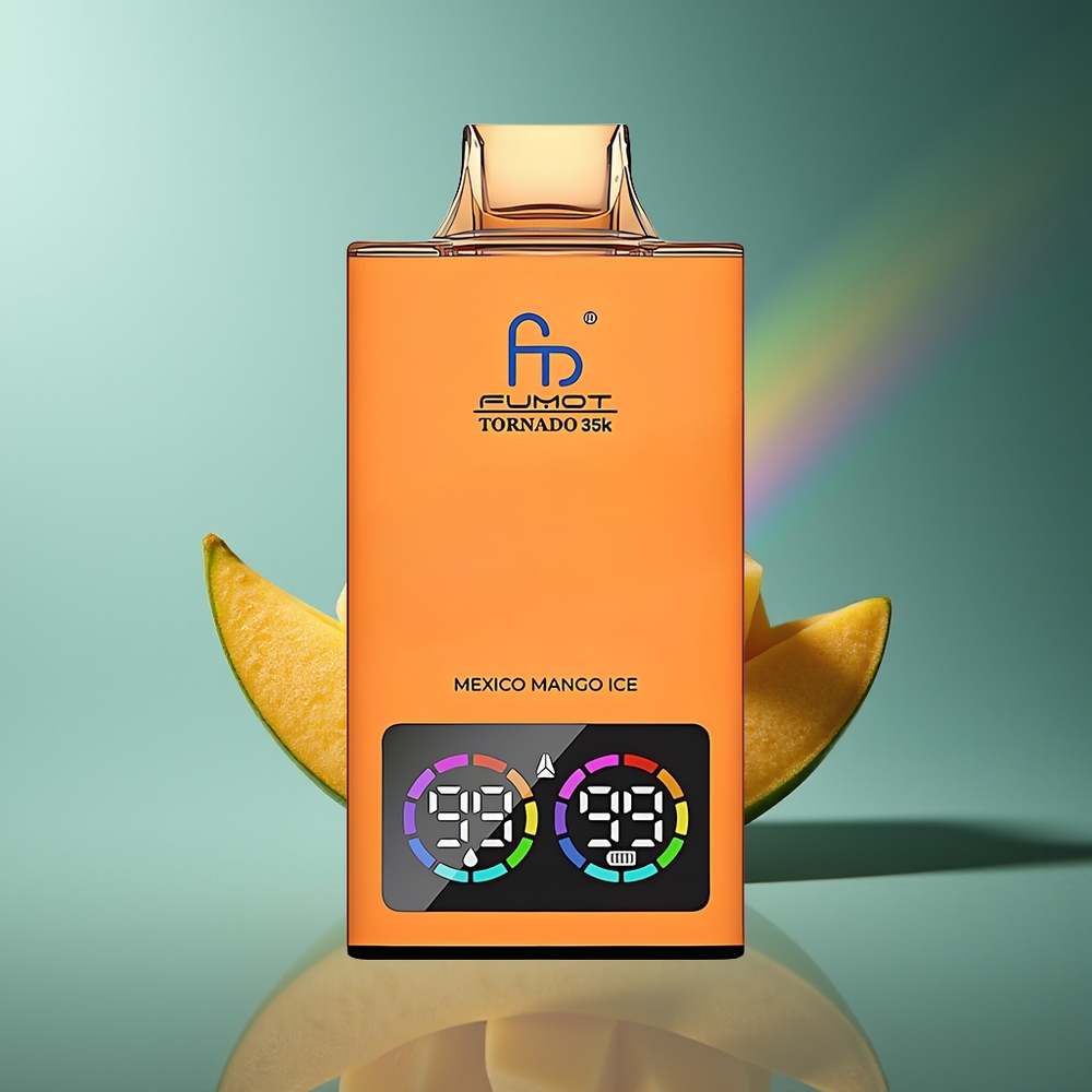 Wholesale Lithuania Fumot Tornado 35000 Meksikietiškas Mango Ledas Dual Mesh Coil USB-C