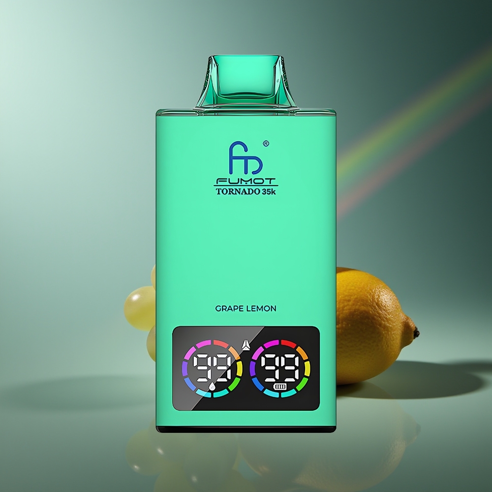 Wholesale Lithuania Fumot Tornado 35000 Vynuogės Citrina Vienkartinės Elektroninės Cigaretės Dual Mesh Coil USB-C