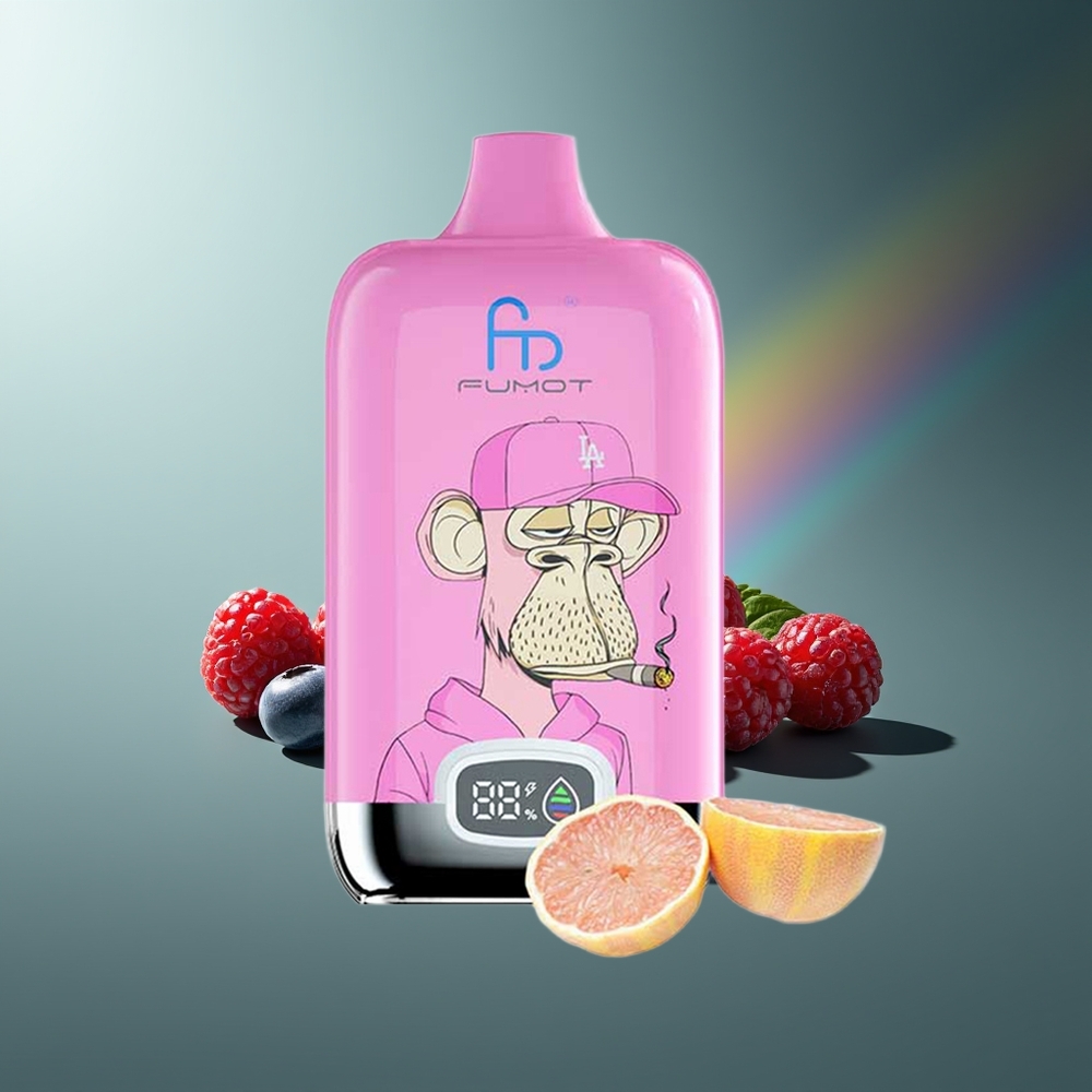 Wholesale Lithuania Fumot Tornado Digital Box 12000 Puffs Mėlynųjų Aviečių Aviečių su 20ml ir Type-C