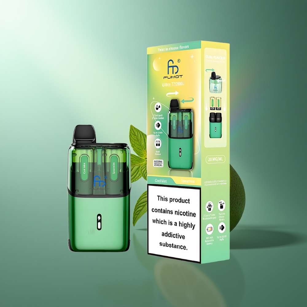 Wholesale Lithuania Fumot Ultra T32000 32000 Pūkų 24ml Šalta Mėta - Mėtų Spearmint