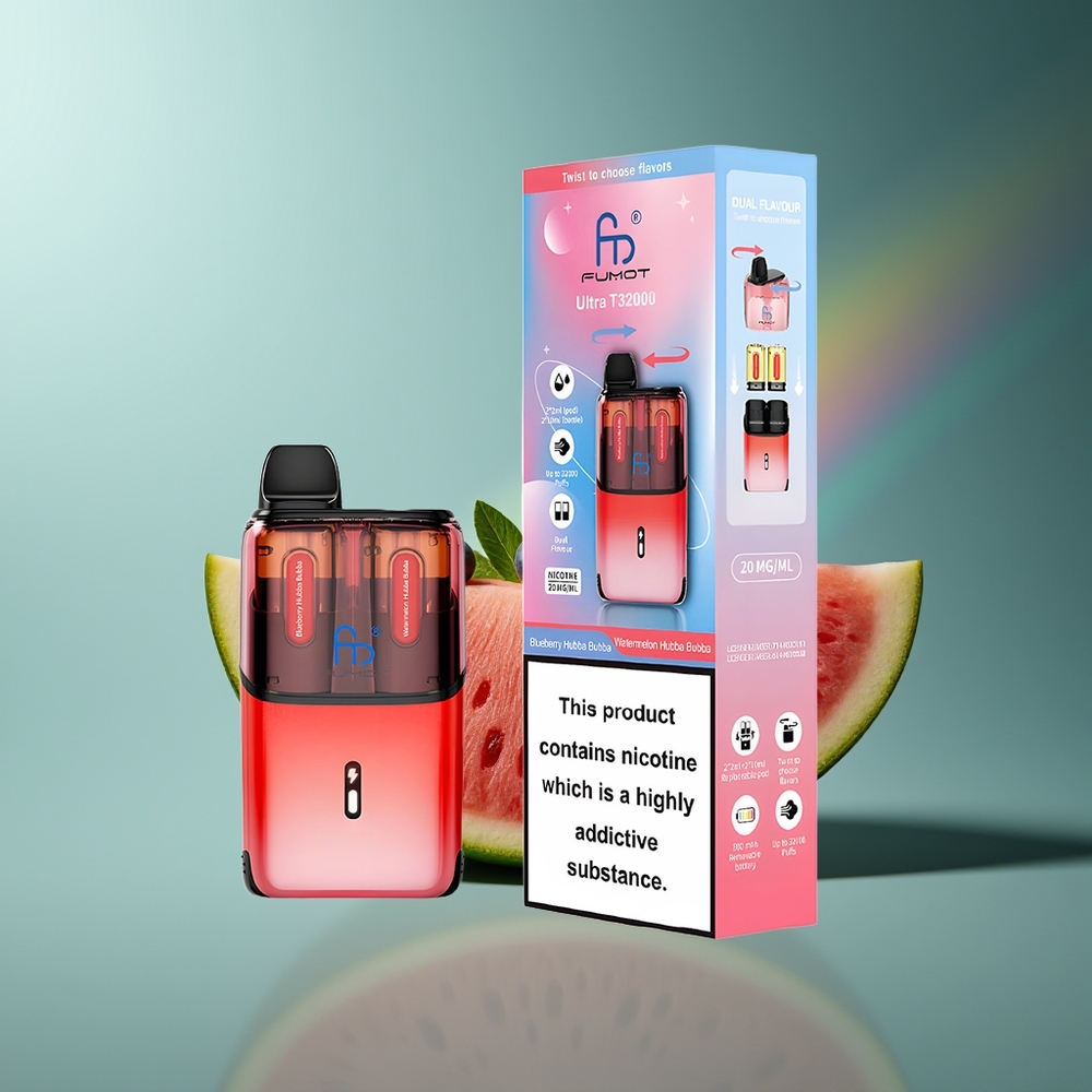 Wholesale Lithuania Fumot Ultra T32000 32000 Puffs 20mg Mėlynųjų Serbentų Hubba Bubba - Arbūzas Hubba Bubba
