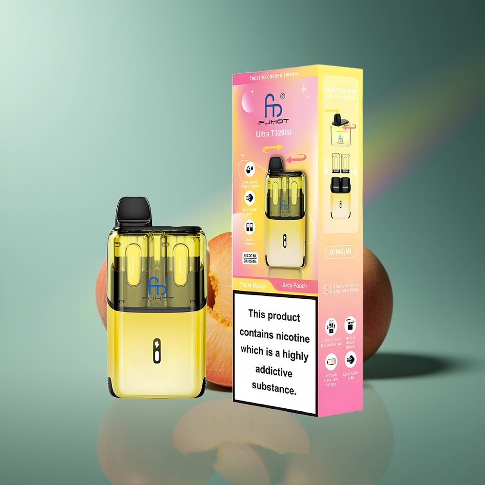 Wholesale Lithuania Fumot Ultra T32000 32000 Puffs Trinarė Mango - Sultinga Persikė 24ml 800mAh