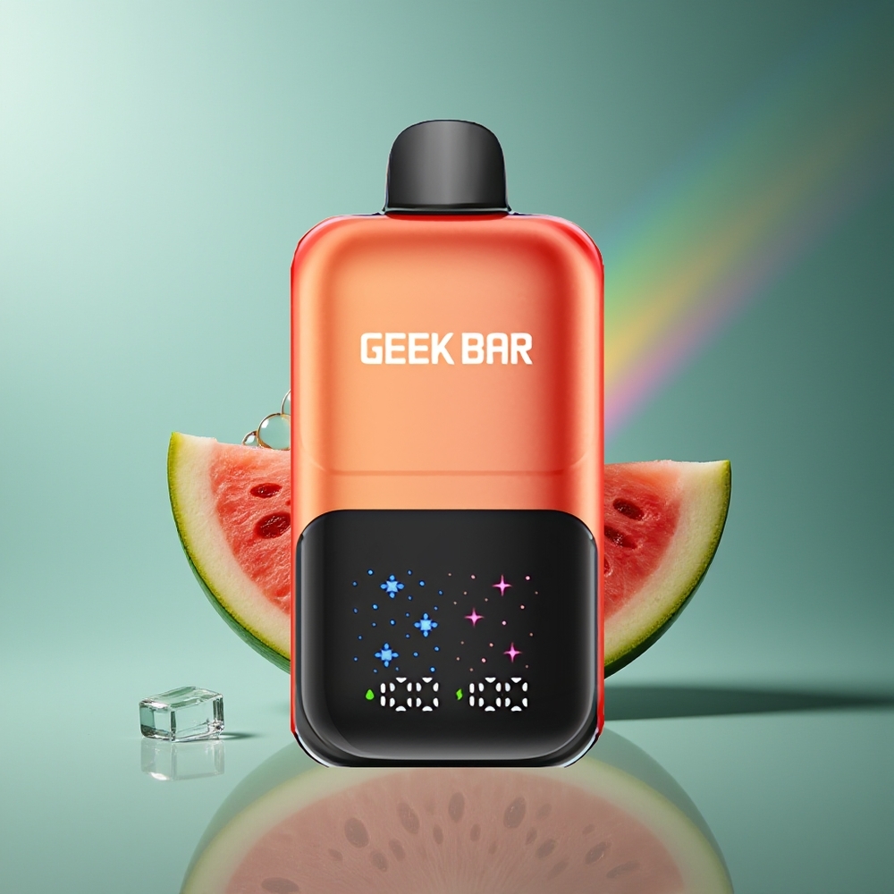 Wholesale Lithuania GEEK BAR 2GO 50000 Puffs Vandens Meliono Burbulo Guma Ledas 20ml Rechargeable Interactive Large Screen