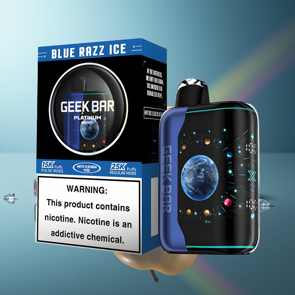 Wholesale Lithuania GEEK BAR Platinum Edition 25000 Puffs Mėlynųjų Aviečių Ledas 20mL E-Liquid