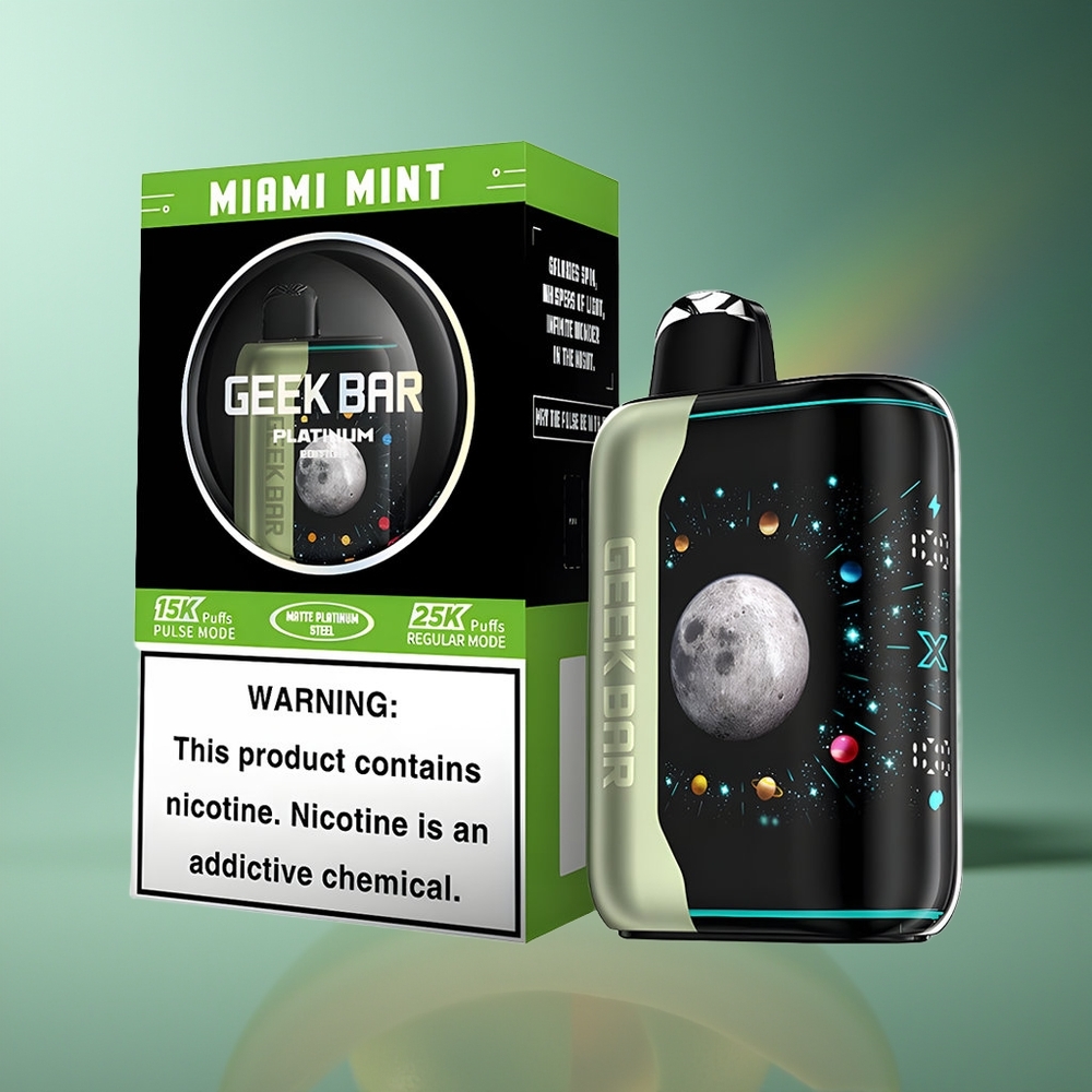 Wholesale Lithuania GEEK BAR Platinum Edition 25000 Puffs Miami Mėta 20mL E-Liquid
