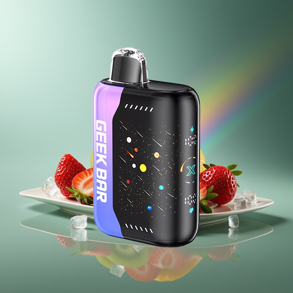 Wholesale Lithuania GEEK BAR Pulse X 42K Puffs Dvigubas Tinklelio Ritinys Braškės Kiwi Ledas