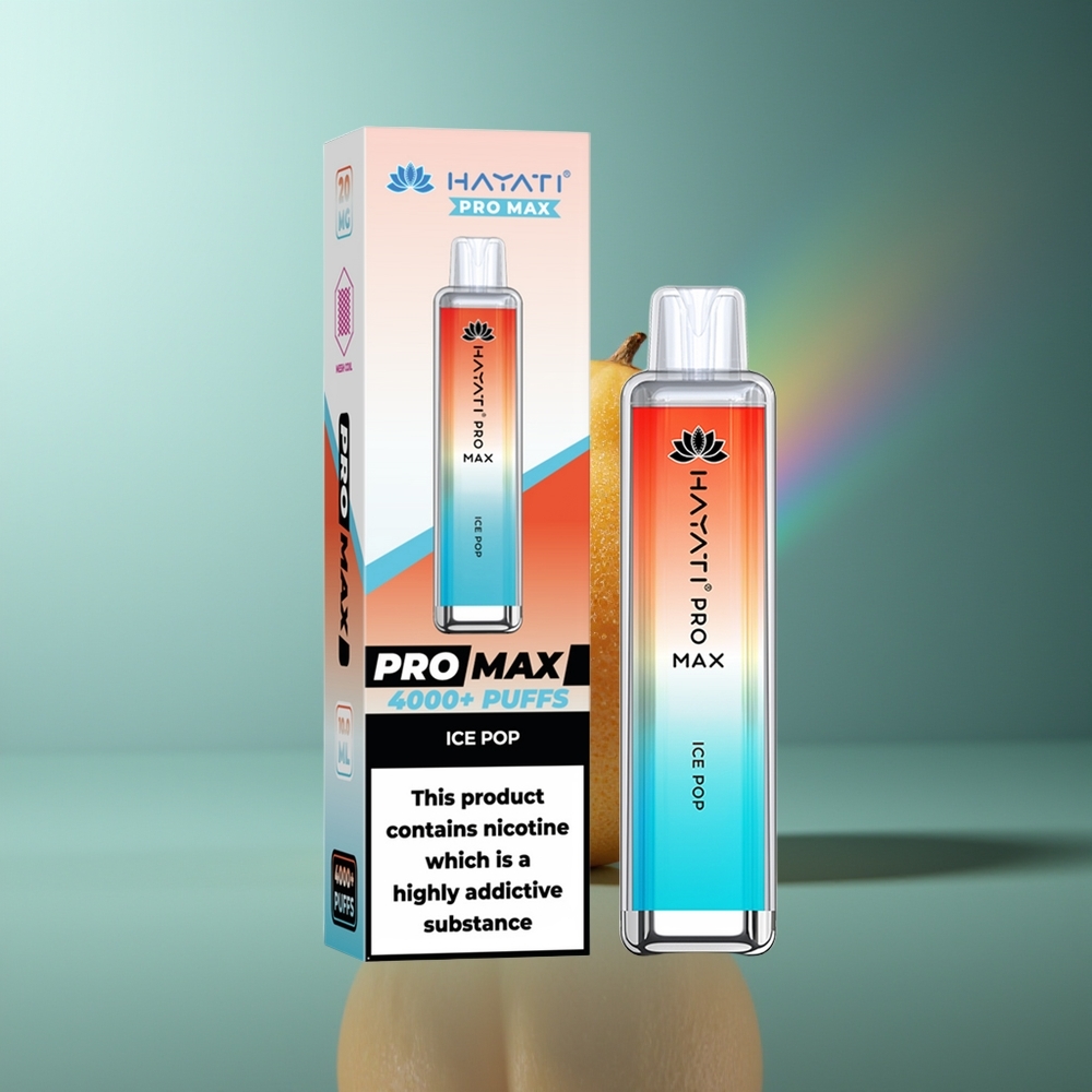 Wholesale Lithuania Hayati Pro Max 4000 Pūsų Vienkartinės Elektroninės Cigaretės Ledinis Šaltoksis 2% 1400mAh