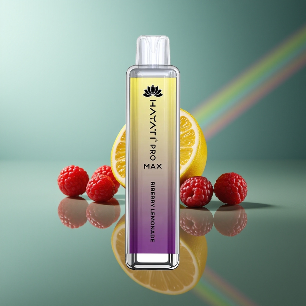 Wholesale Lithuania Hayati Pro Max 4000 Pūsų Vienkartinės Elektroninės Cigaretės Riberry Lemonade 5% Nikotino 1400mAh