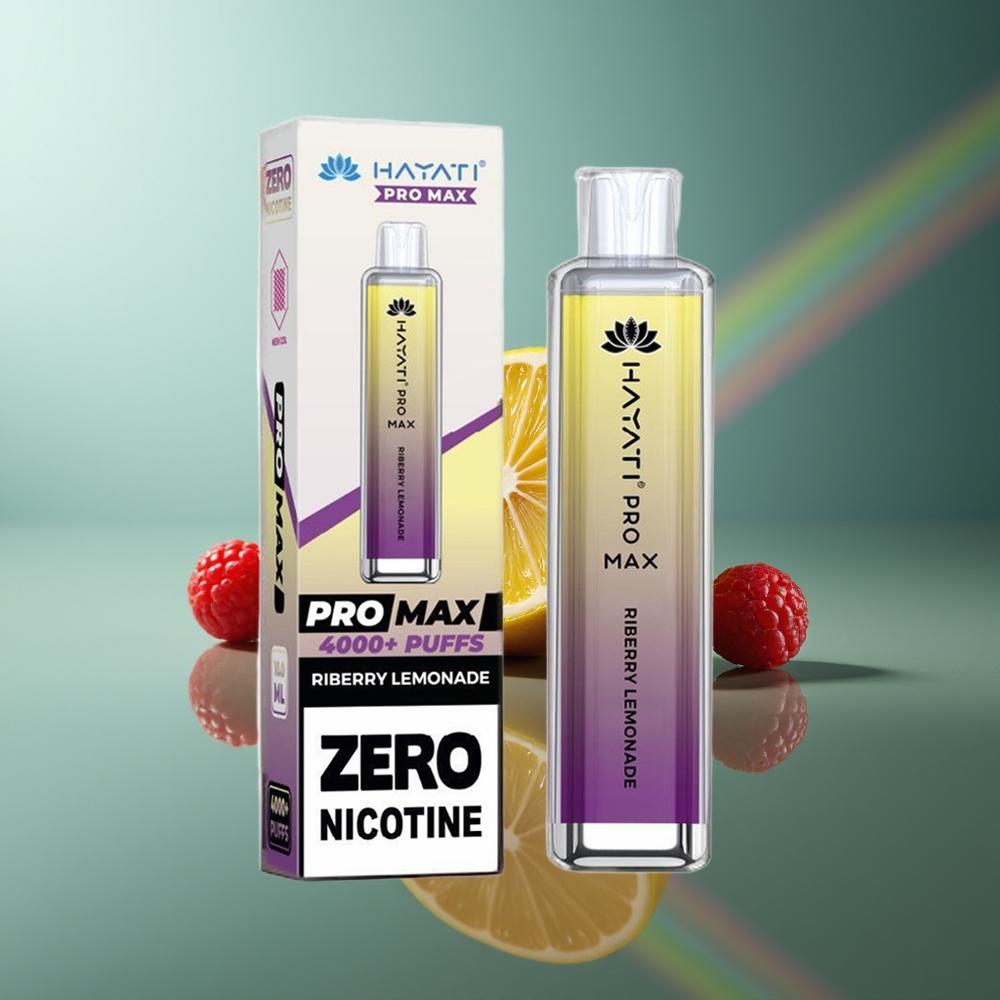 Wholesale Lithuania Hayati Pro Max 4000 Pūsų Vienkartinės Elektroninės Cigaretės Riberry Lemonade 5% Nikotino 1400mAh