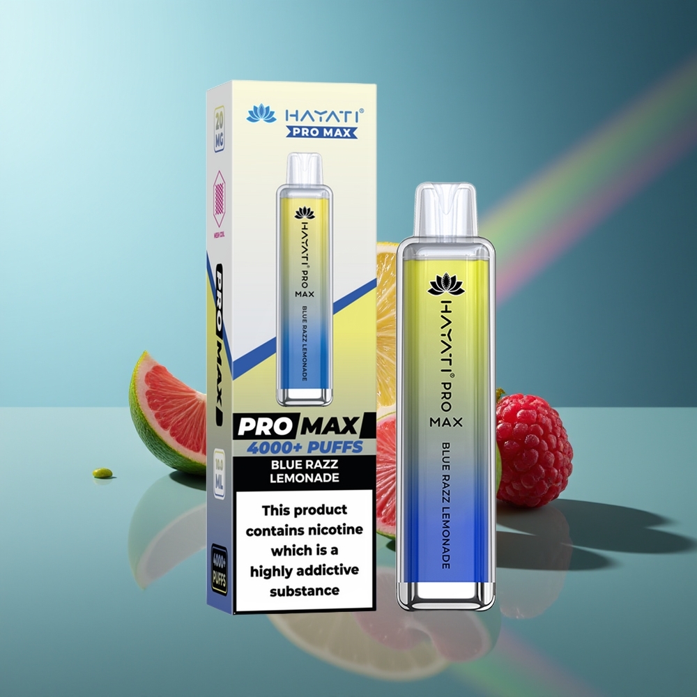 Wholesale Lithuania Hayati Pro Max 4000 Pūsų Vienkartinis Garinamasis Įrenginys Mėlynųjų Serbentų Citrinų Gėrimas 2% Nikotino 1400mAh