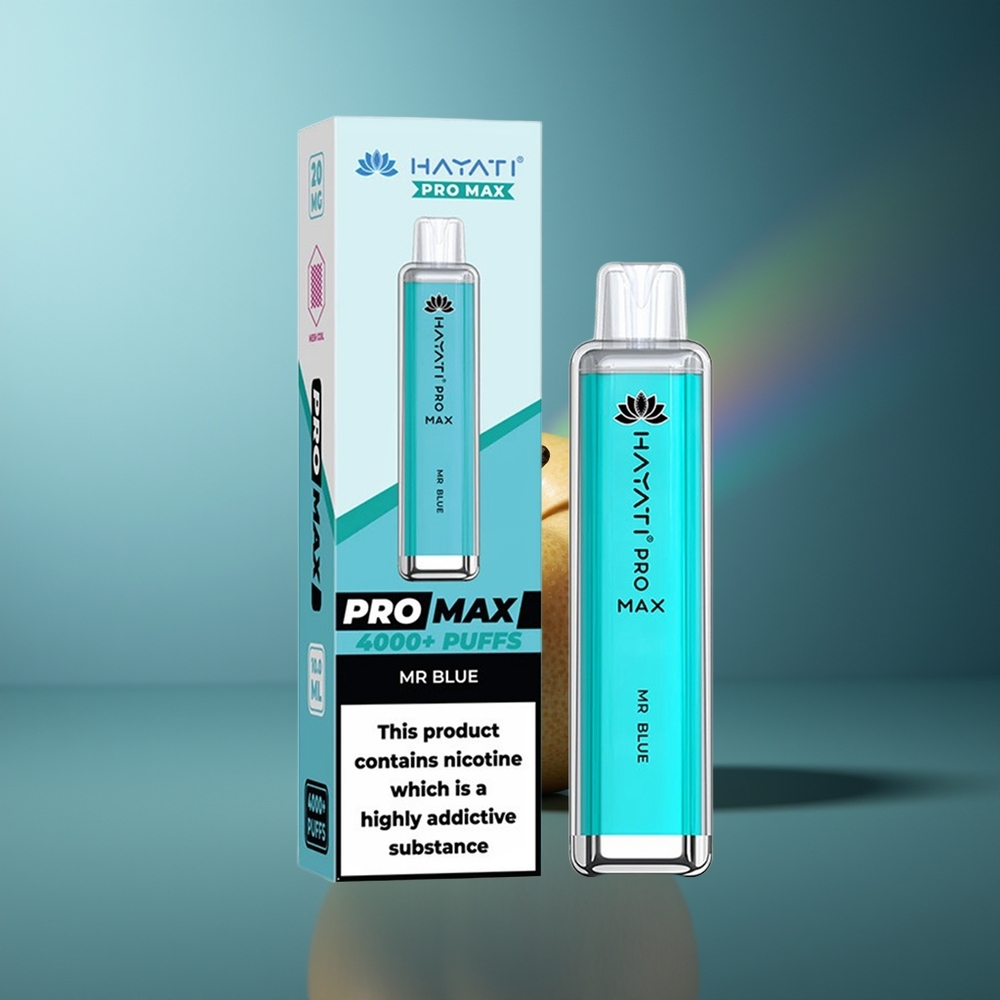 Wholesale Lithuania Hayati Pro Max 4000 Pūsės Vienkartinės Elektroninės Cigaretės Mėlynasis 5% Nikotino 1400mAh