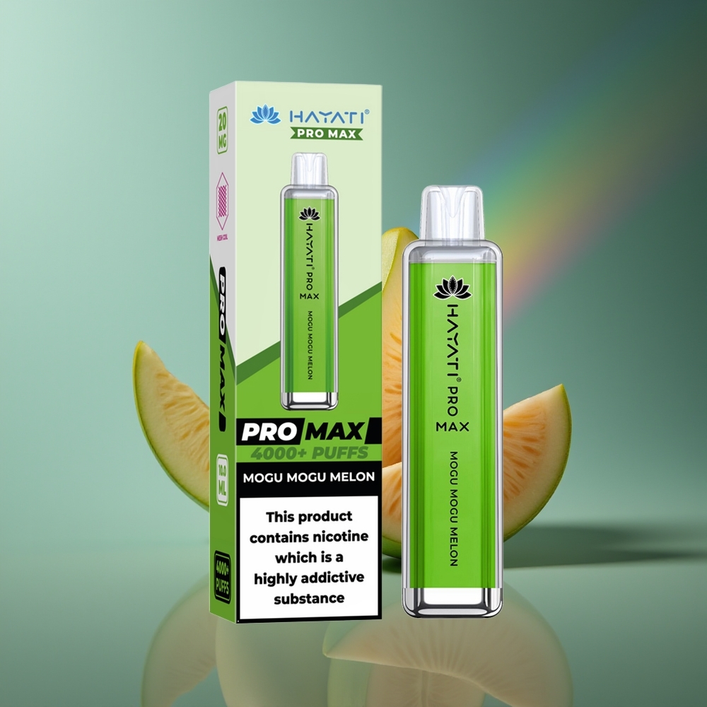 Wholesale Lithuania Hayati Pro Max 4000 Pufų Vienkartinės Elektroninės Cigaretės Mogu Mogu Melionas 5% Nikotino 1400mAh
