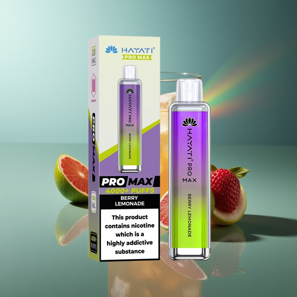 Wholesale Lithuania Hayati Pro Max 4000 Pufų Vienkartinės Elektroninės Cigaretės Uogų Limonadas 5% Nikotino 1400mAh
