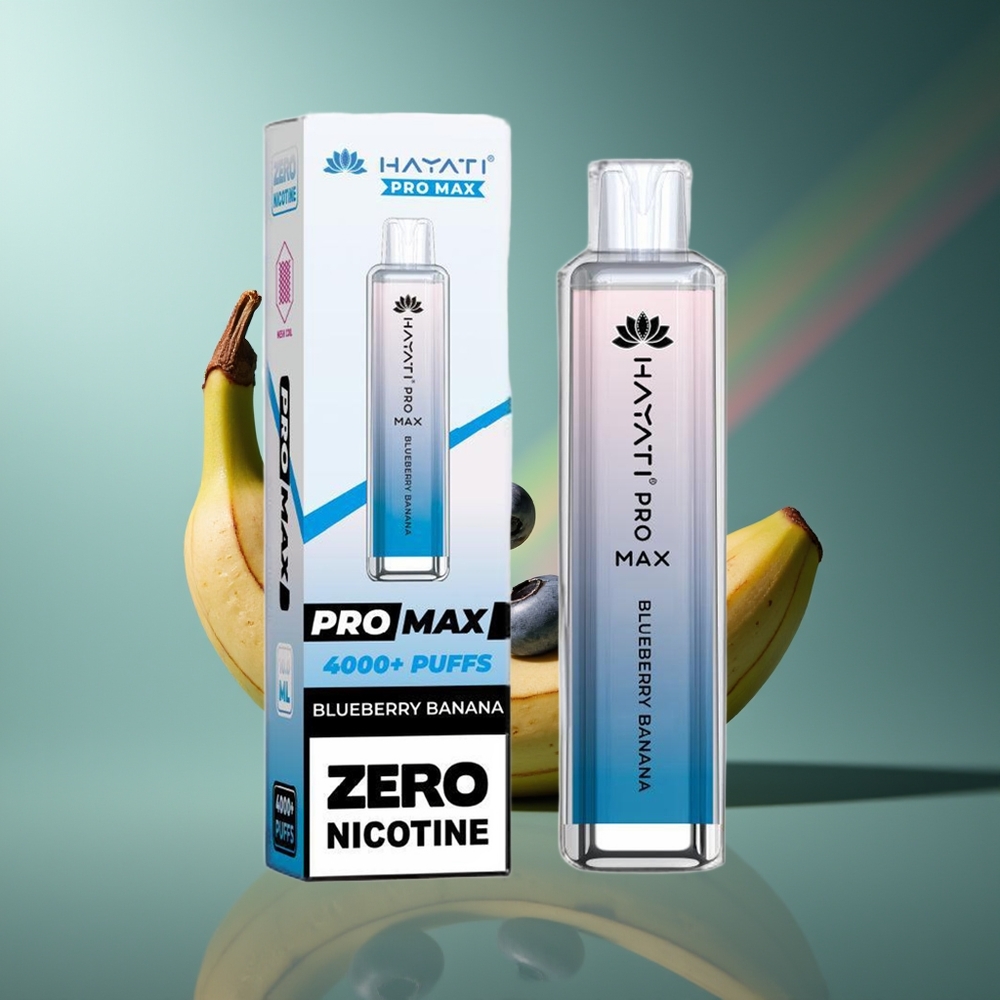 Wholesale Lithuania Hayati Pro Max 4000 Puffs Mėlynės Bananas Vienkartinės Elektroninės Cigaretės 2% Nicotine 1400mAh
