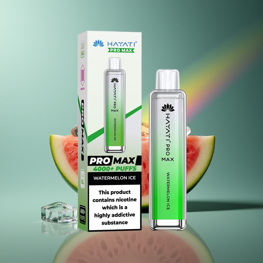 Wholesale Lithuania Hayati Pro Max 4000 Puffs Vienkartinės Elektroninės Cigaretės Arbūzo Ledas 2% 5% Nicotine 1400mAh