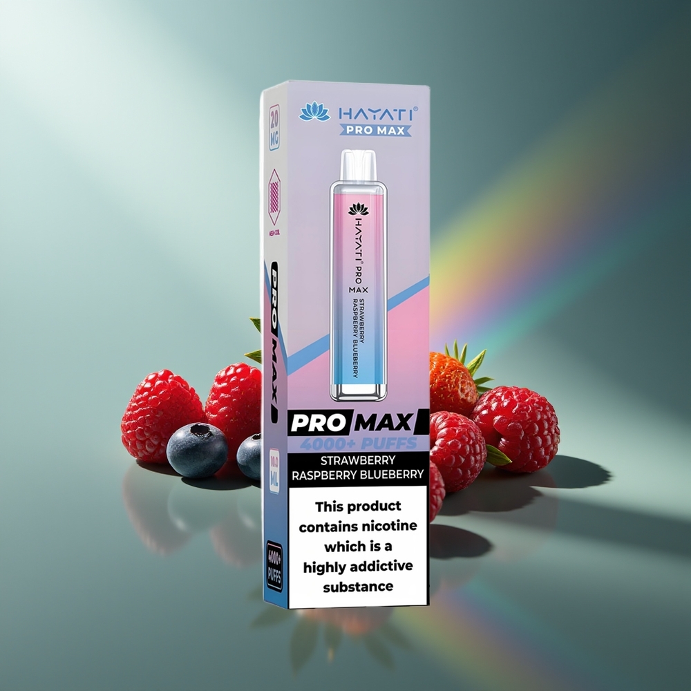 Wholesale Lithuania Hayati Pro Max 4000 Puffs Vienkartinės Elektroninės Cigaretės Braškė Avietė Mėlynė 2% 5% Nikotino