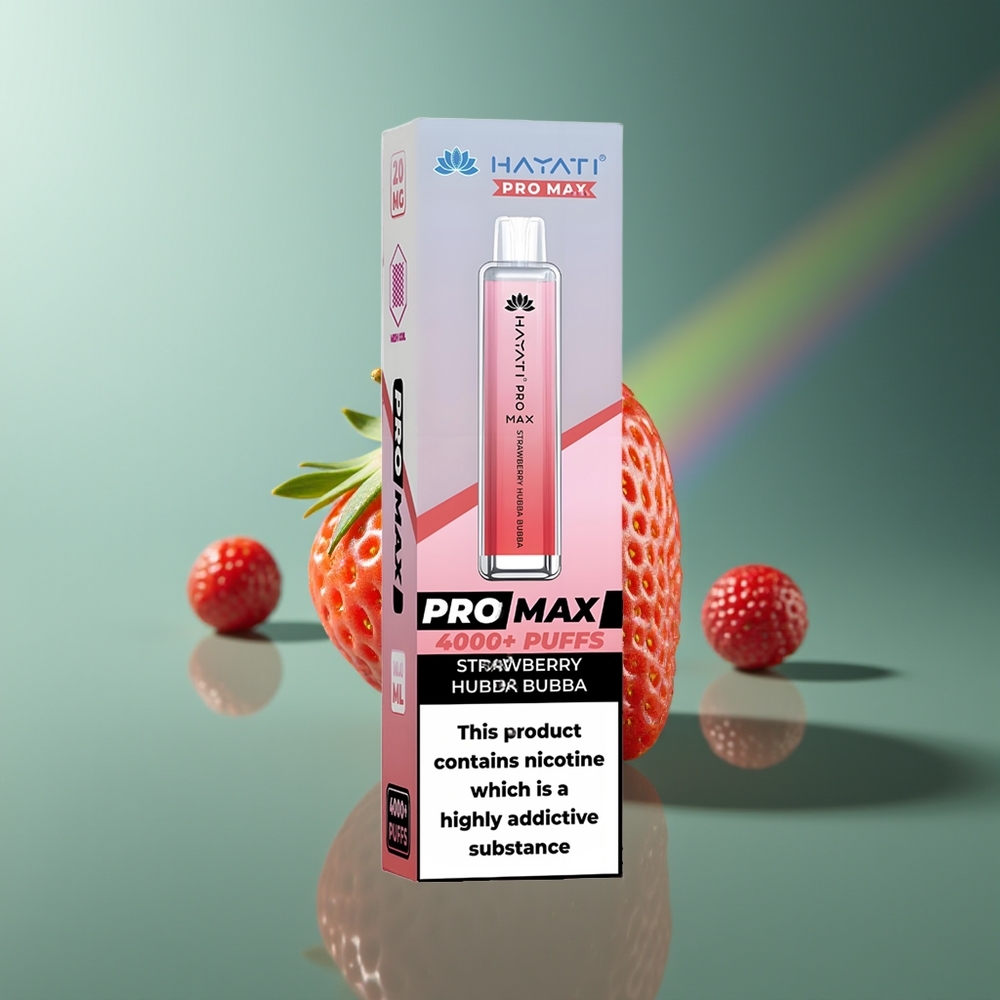 Wholesale Lithuania Hayati Pro Max 4000 Puffs Vienkartinės Elektroninės Cigaretės Braškės Hubba Bubba 2% Nikotino 1400mAh