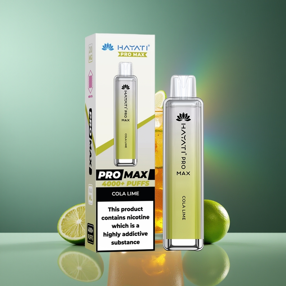 Wholesale Lithuania Hayati Pro Max 4000 Puffs Vienkartinės Elektroninės Cigaretės Kola Laimas 2% Nikotino 1400mAh