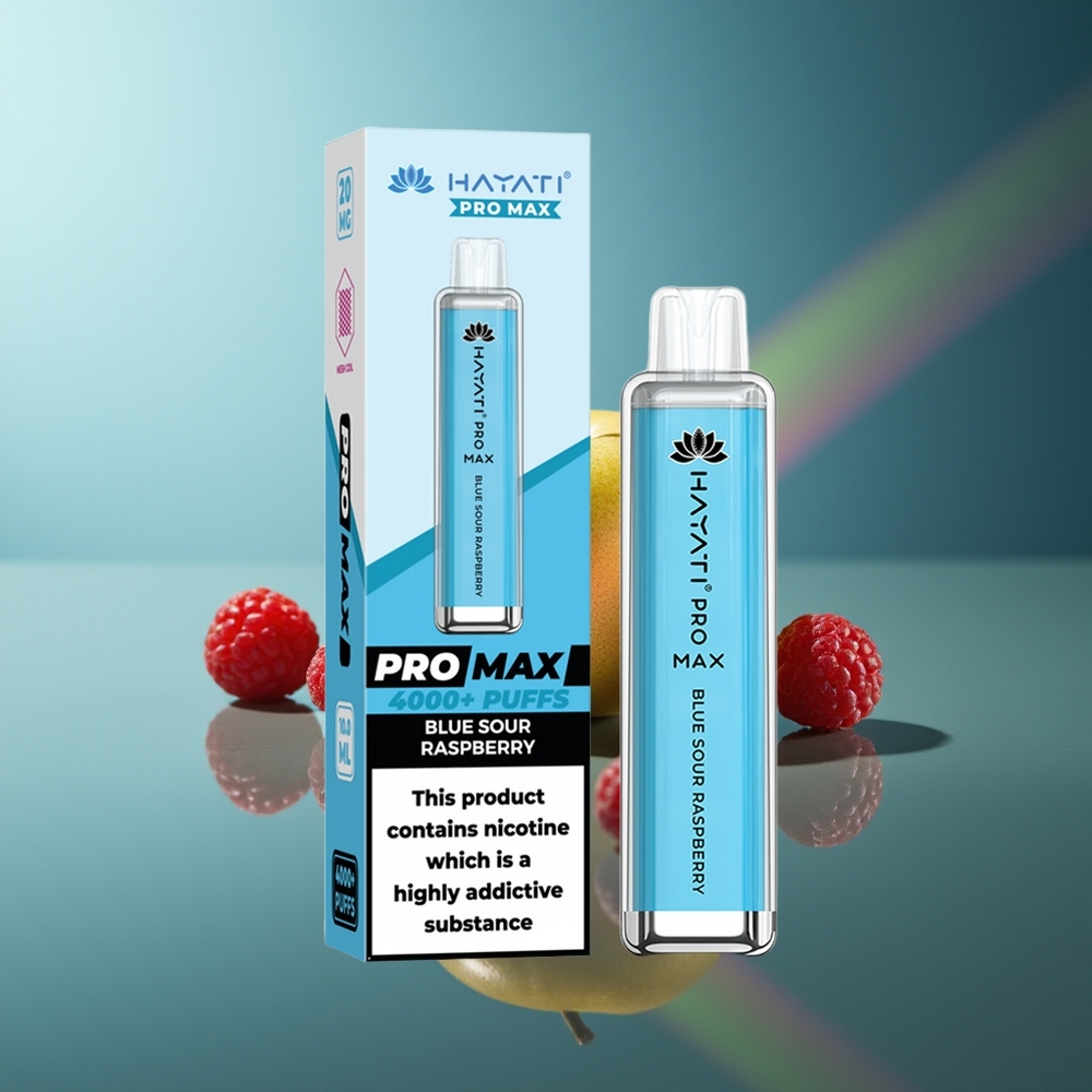 Wholesale Lithuania Hayati Pro Max 4000 Puffs Vienkartinės Elektroninės Cigaretės Mėlynos Rūgščios Avietės su 5% Nikotino ir 1400mAh Baterija