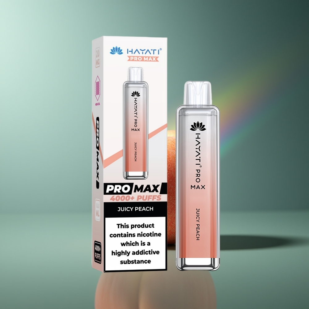 Wholesale Lithuania Hayati Pro Max 4000 Puffs Vienkartinės Elektroninės Cigaretės Sultinga Persikas Rechargeable 5% Nicotine