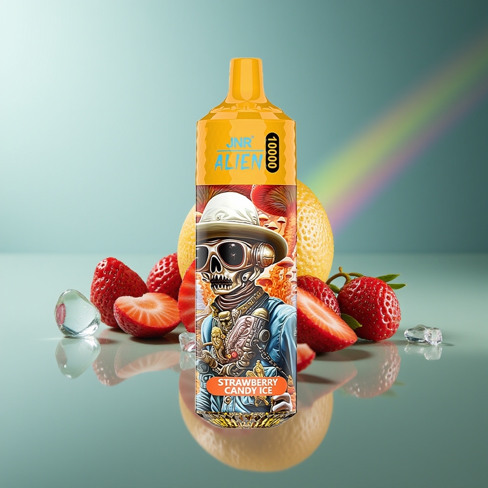 Wholesale Lithuania JNR Alien 10000 Puffs Braškės Saldainiai Ledas 850mAh LED