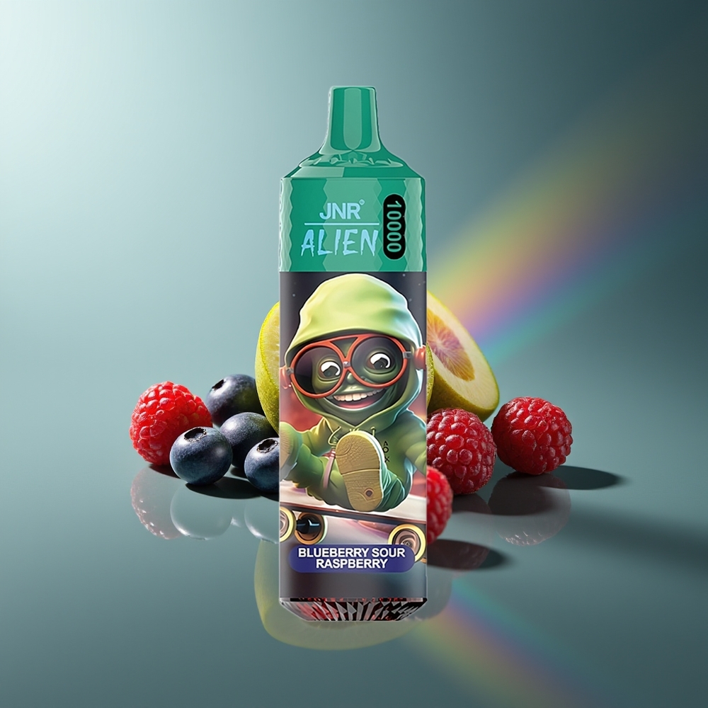 Wholesale Lithuania JNR Alien 10000 Puffs LED Mėlynių Gervuogių Rūgščių Aviečių Type-C
