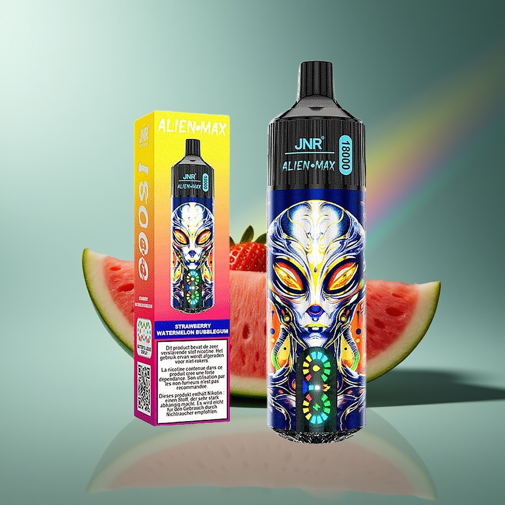 Wholesale Lithuania JNR Alien Max 18000 Puffs Braškių Arbūzo Miegojimo Guma Dual Mesh Coil Type-C Quick Charge